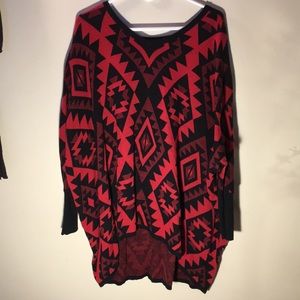 Oversized Print Sweater